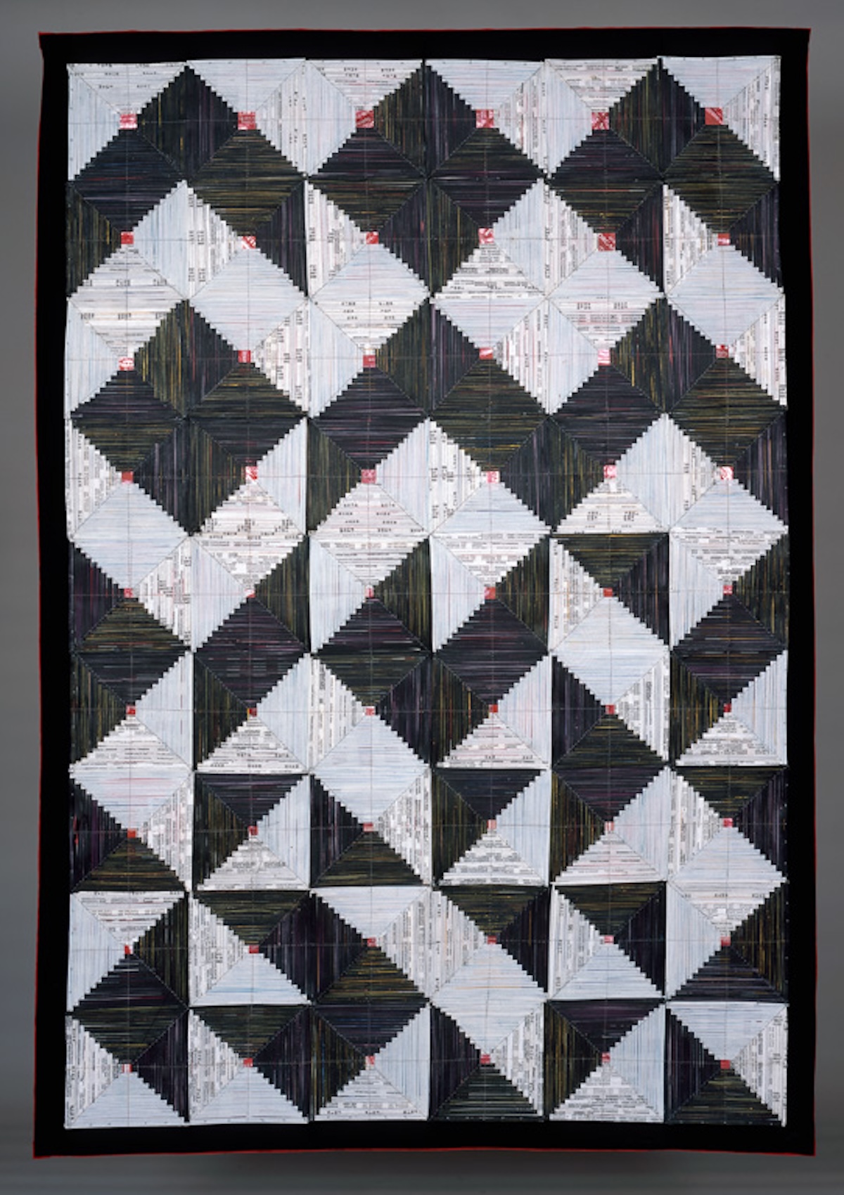 InLiquid Opens "Let’s begin in the middle", a Seven-Artist Fiber Arts Exhibition 2 Amy Orr, Twist Tie Quilt #6: Double Vision, 2005, in the Let's begin in the middle exhibition at InLiquid Gallery