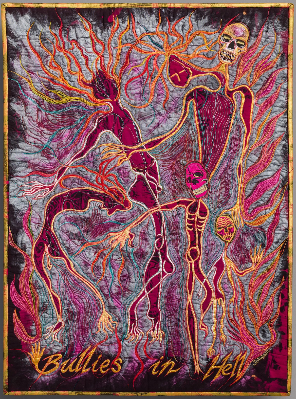 InLiquid Opens "Let’s begin in the middle", a Seven-Artist Fiber Arts Exhibition 3 Barbara Schulman, Bullies in Hell